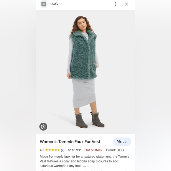 UGG Tammie warm fuzzy vest NWOT - Picture 2 of 14